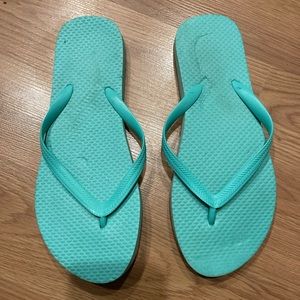 Blue flip flops
